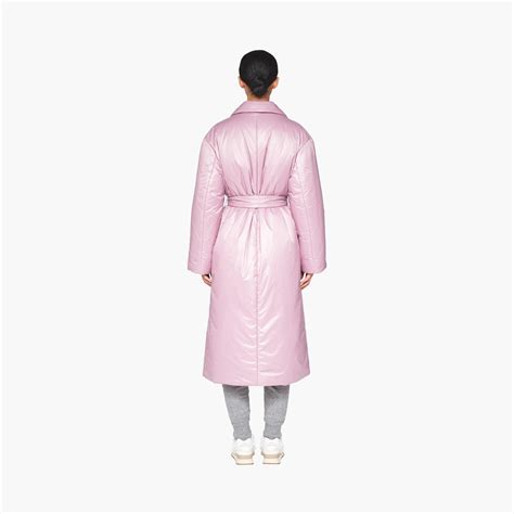 pink miu miu coat|Alabaster Pink Belted nylon down coat .